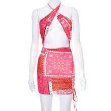 Load image into Gallery viewer, Summer Halter Sexy Bodycon Floral Dress Women Backless Hollow Club Party Mini Dresses Bandage Beach Wear 2021 Vestidos Outfits