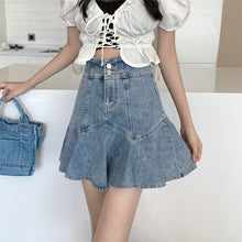 Load image into Gallery viewer, Summer Kawaii Denim Mini Skirt Women Sexy High Waist Y2K Sweet Skirt Female High Streeet Designer Irregular Cute Skirt 2021 New