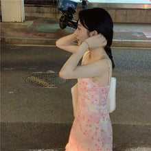 Load image into Gallery viewer, Summer Kawaii Floral Print Dress Women Elegant Sweet Sexy Style Party Strap Dress Female High Street Korean Beach Dress 2021 New