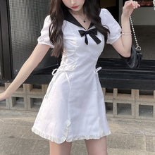 Load image into Gallery viewer, Summer Kawaii Party Mini Dress Women Y2K Patchwork Sweet Bandage Dress Female Bow Casual High Street korean Designer Dress 2021