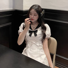 Load image into Gallery viewer, Summer Kawaii Party Mini Dress Women Y2K Patchwork Sweet Bandage Dress Female Bow Casual High Street korean Designer Dress 2021