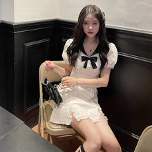 Load image into Gallery viewer, Summer Kawaii Party Mini Dress Women Y2K Patchwork Sweet Bandage Dress Female Bow Casual High Street korean Designer Dress 2021