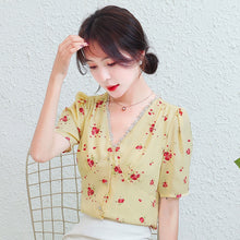 Load image into Gallery viewer, Summer Korean Fashion Silk Woman Shirts Satin Office Lady Short Sleeve Buttoned Shirt Plus Size XXL Ladies Tops Blouse