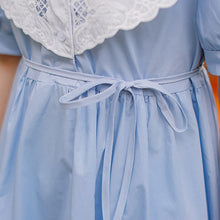 Load image into Gallery viewer, Summer Korean Fashion Sundress Long Dress Elegant A Line Slim Waist Loose Clothes Dresses Women Sweet Peter Pan Collar Vestidos