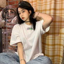 Load image into Gallery viewer, Summer Loose Mid-Length Simple All-Matching Half Sleeve Tshirt Plus Size Tops Casual Young Girl Summer Clothes Harajuku T-shirt