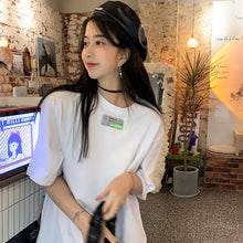 Load image into Gallery viewer, Summer Loose Mid-Length Simple All-Matching Half Sleeve Tshirt Plus Size Tops Casual Young Girl Summer Clothes Harajuku T-shirt