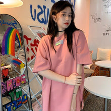 Load image into Gallery viewer, Summer Loose Mid-Length Simple All-Matching Half Sleeve Tshirt Plus Size Tops Casual Young Girl Summer Clothes Harajuku T-shirt