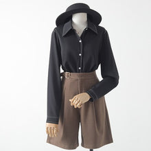 Load image into Gallery viewer, Summer New 2021 Women Shirts Turn-Down Collar Long-Sleeved Loose Elegant Office Lady Outwear Tops