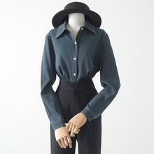 Load image into Gallery viewer, Summer New 2021 Women Shirts Turn-Down Collar Long-Sleeved Loose Elegant Office Lady Outwear Tops