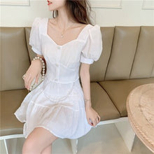 Load image into Gallery viewer, Summer New Fashion White Yellow Two Piece Sets Womens Outfits Crop Top Short Sleeve Blouses+ Mini Skirts Women&#39;s Clothing 2021