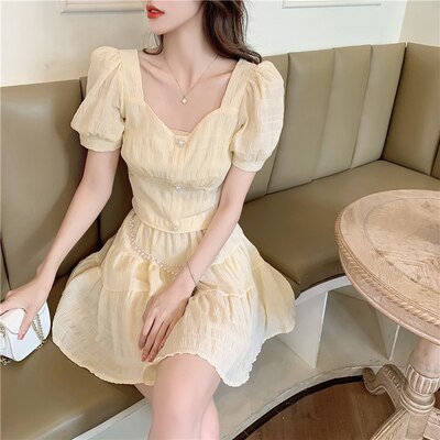 Summer New Fashion White Yellow Two Piece Sets Womens Outfits Crop Top Short Sleeve Blouses+ Mini Skirts Women's Clothing 2021