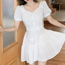 Load image into Gallery viewer, Summer New Fashion White Yellow Two Piece Sets Womens Outfits Crop Top Short Sleeve Blouses+ Mini Skirts Women&#39;s Clothing 2021