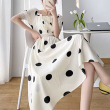 Load image into Gallery viewer, Summer New French Vintage Wave Point Show Thin Lace Dress Carefully Machine Stitching Fairy Backless Robe 2021  Vestido De Mujer