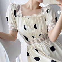 Load image into Gallery viewer, Summer New French Vintage Wave Point Show Thin Lace Dress Carefully Machine Stitching Fairy Backless Robe 2021  Vestido De Mujer