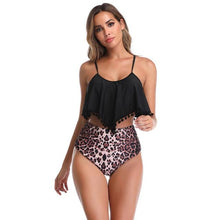 Load image into Gallery viewer, Summer New Print Ruffled Bikini Women High Waist Two Pieces Push Up Skinny Bathing Suit Female Sexy Plus Size Ladies Beachwear