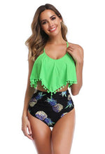 Load image into Gallery viewer, Summer New Print Ruffled Bikini Women High Waist Two Pieces Push Up Skinny Bathing Suit Female Sexy Plus Size Ladies Beachwear