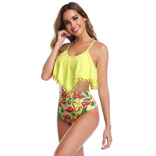 Load image into Gallery viewer, Summer New Print Ruffled Bikini Women High Waist Two Pieces Push Up Skinny Bathing Suit Female Sexy Plus Size Ladies Beachwear