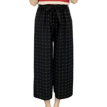 Load image into Gallery viewer, Summer New Striped Style Black Loose High Waist Crop Casual Pants Women One Size Chiffon Wide-leg Pants Plus Size