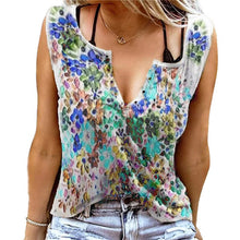 Load image into Gallery viewer, Summer New Vest Top Women&#39;s Sexy V Neck Sleeveless T Shirt Butterfly Print Tee Shirt Fashionable Pullover Plus Size Clothing