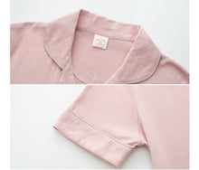 Load image into Gallery viewer, Summer New Women Soild Colour Pajamas Set Ladies Comfort Simple Style Sleepwear Loose Soft Casual Wear Cotton Homewear XXXL