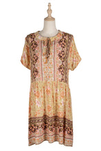 Load image into Gallery viewer, Summer O Neck Floral Print Dress Women Lace Up Casual Cute Party Dresses Female Short Sleeve Loose Mini Sundress Vestidos 2021