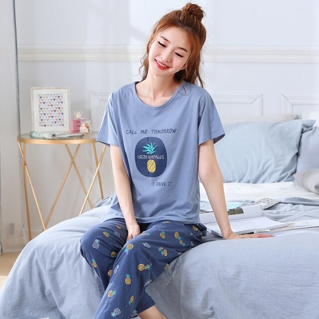 Summer Pajamas Cotton Home Pants Women Sleepwear Thin Pyjama Women Pants Female Casual Lady Home Wear Plus Size XXL 3XL 4XL 5XL