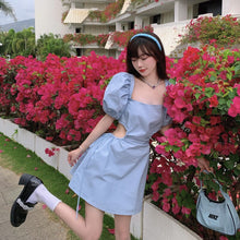 Load image into Gallery viewer, Summer Sexy Backless Dress Women Designer Elegant Kawaii Puff Sleeve Chic Sweet Mini Dress Korean Casual  Beach Party Dress 2021
