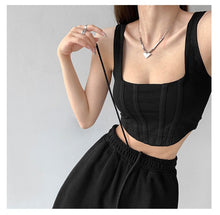 Load image into Gallery viewer, Summer Sexy Backless Tank Top Women y2k Tops Sleeveless Vest Y2k Knitted Camis Crop Tops Women Casual Solid Color Basic Camisole