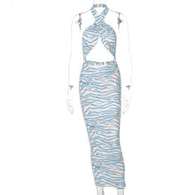 Load image into Gallery viewer, Summer Sexy Bodycon Dress 2021 New Fashion Print Elegant Halter Cut Out Backless Midi Dress Women Club Party Dress Outfit
