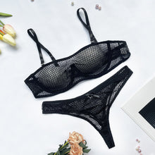 Load image into Gallery viewer, Summer Sexy Lingerie Mesh Women&#39;s Underwear Sensual Lingerie Lace Exotic Fetish Bra and Brief Set Exotic Costumes Underwear