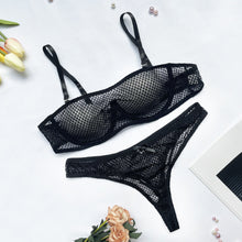 Load image into Gallery viewer, Summer Sexy Lingerie Mesh Women&#39;s Underwear Sensual Lingerie Lace Exotic Fetish Bra and Brief Set Exotic Costumes Underwear