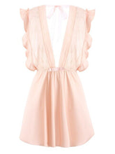 Load image into Gallery viewer, Summer Sexy Lingerie Nightgowns Lace Silk Short Sleeping Gowns Thin Deep V Temptation Nighties for Women Ruffles Night Dress