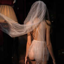 Load image into Gallery viewer, Summer Sexy Lingerie Women Summer Sheer Gauze Temptation Bride Honeymoon Nightgown Embroidery Ultra Short Sleepwear