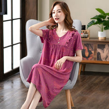 Load image into Gallery viewer, Summer Sexy Modal  Sleepwear Nightgown Women Night Shirt Dress Female Lounge Home Clothes Modal Nighty Gown Sleep Top