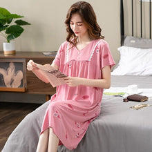 Load image into Gallery viewer, Summer Sexy Modal  Sleepwear Nightgown Women Night Shirt Dress Female Lounge Home Clothes Modal Nighty Gown Sleep Top