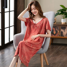 Load image into Gallery viewer, Summer Sexy Modal  Sleepwear Nightgown Women Night Shirt Dress Female Lounge Home Clothes Modal Nighty Gown Sleep Top