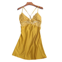Load image into Gallery viewer, Summer Sexy Night Dress Lace Nightgow Women&#39;s New Lingerie  backless Lace V-neck nightwear silk Nightdress Homewear