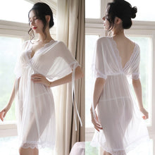 Load image into Gallery viewer, Summer Sexy Women Nightgowns Sheer Mesh Short-sleeved Nightdress Female Hot Sexy Lingerie Lace Sleepwear Nightwear