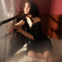 Load image into Gallery viewer, Summer Sexy Women Nightgowns Sheer Mesh Short-sleeved Nightdress Female Hot Sexy Lingerie Lace Sleepwear Nightwear