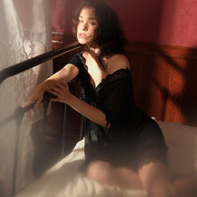Load image into Gallery viewer, Summer Sexy Women Nightgowns Sheer Mesh Short-sleeved Nightdress Female Hot Sexy Lingerie Lace Sleepwear Nightwear