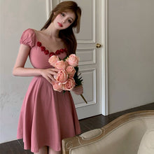 Load image into Gallery viewer, Summer Solid Kawaii Dresses Women Designer Korean Elegant Sweet Dresses Female High Street Casual V-neck Sexy Beach Dress 2021