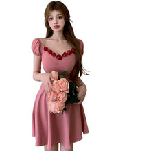 Load image into Gallery viewer, Summer Solid Kawaii Dresses Women Designer Korean Elegant Sweet Dresses Female High Street Casual V-neck Sexy Beach Dress 2021