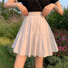 Load image into Gallery viewer, Summer Solid Kawaii Skirt Women Korean A-Line Slim Chic Casual Sweet Skirt High Waist Beach Outing Sexy Mini Y2k Pleated Skirt