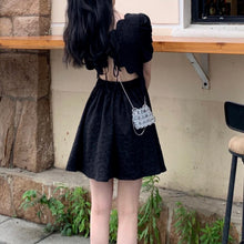 Load image into Gallery viewer, Summer Solid Sweet Dress High Waist Backless Design Party Sexy Mini Elegant Dress Short Sleeve Holiday Outing Casual Dress 2021