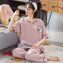 Load image into Gallery viewer, Summer Spring New Women Pyjamas Clothing Short Tops Set Female Pajamas Sets NightSuit Sleepwear Sets Women Home Wear 5XL