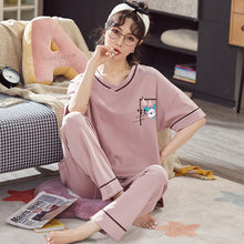 Load image into Gallery viewer, Summer Spring New Women Pyjamas Clothing Short Tops Set Female Pajamas Sets NightSuit Sleepwear Sets Women Home Wear 5XL
