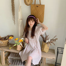 Load image into Gallery viewer, Summer Sweet Floral Dress Women Elegant Korean Casual Princess Cute Dress Female Kawaii Chic Puff Sleeve Holiday Boho Dress 2021