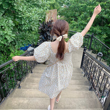 Load image into Gallery viewer, Summer Sweet Floral Dress Women Elegant Korean Casual Princess Cute Dress Female Kawaii Chic Puff Sleeve Holiday Boho Dress 2021