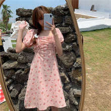 Load image into Gallery viewer, Summer Sweet Strawberry Dress Women Elegant Print Chiffon Kawaii Dress Female Loose Bandage Beach Pretty Party Cute Dress 2021