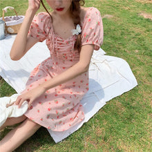 Load image into Gallery viewer, Summer Sweet Strawberry Dress Women Elegant Print Chiffon Kawaii Dress Female Loose Bandage Beach Pretty Party Cute Dress 2021